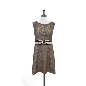 Stunning Eva Franco Sleeveless Shift Dress Shimmer Eyelet Size 4